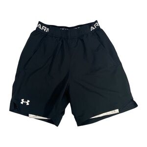Under Armour Shorts Mens Small Black Lined 2-in-1 Running Athletic Workout